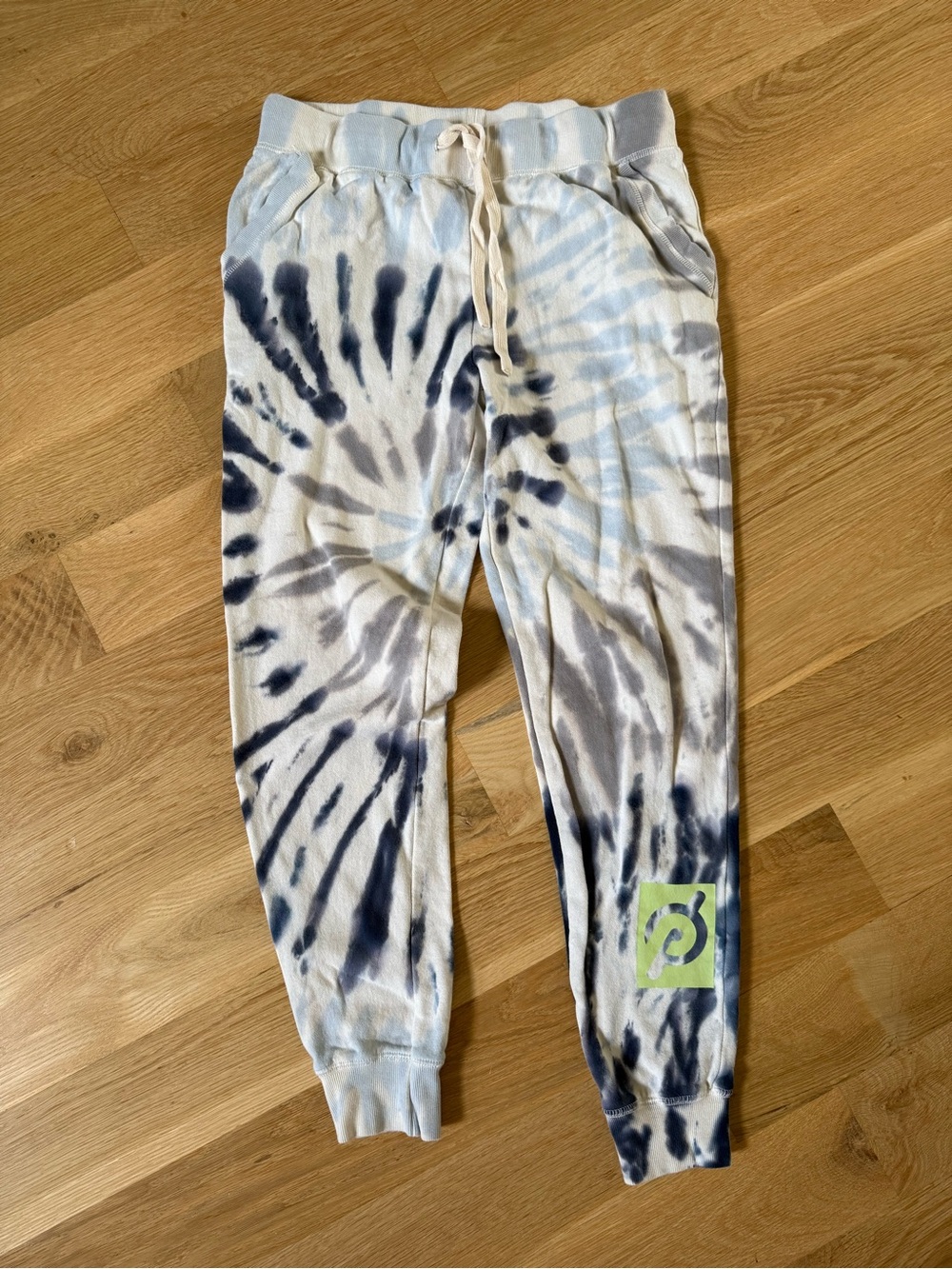 Peloton Tie-Dye Jogger Sweatpants in Navy & White